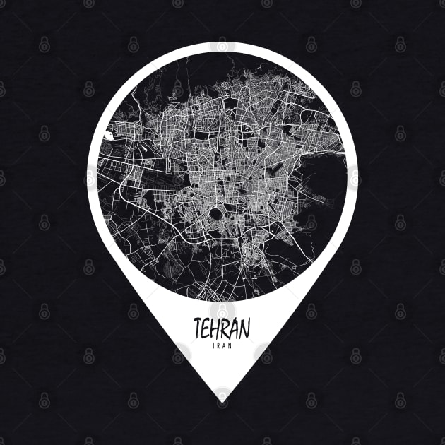 Tehran, Iran City Map - Travel Pin by deMAP Studio